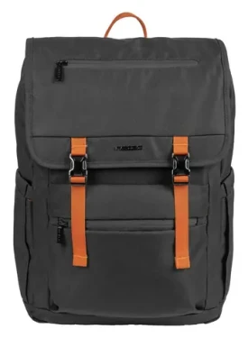Natec NIALA čierna, oranžové vnútro / Batoh na notebook / 15,6" / 18 l / recyklovaný polyester (NTO-2240)