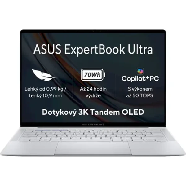 Asus ExpertBook Ultra B9406CAA sivá / 14" / 2880 × 1800 / Ultra 7 356H 1.9GHz / 32GB / 1TB SSD / Intel / W11P (B9406CAA-OLEDU7321SX)