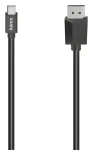 HAMA kábel Mini DisplayPort na DisplayPort čierna / Video kábel / 1,5 m / UHD 4K