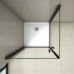 H K - Sprchovací kút BLACK SAFIR A2 100cm s dvoma jednokrídlovými dverami vrátane sprchovej vaničky z liateho mramoru SE-BLACKSAFIRA2100 / THOR-100sq