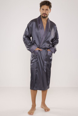 Pánsky župan Satyna 940 Dark grey - De Lafense 2XL tmavě šedá