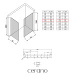 CERANO - Sprchová zástena Walk-in Crystal TL/P - 8 mm - bezvzperový systém - zlatá, grafitové sklo - 100x100x200 CER-8050BD5613