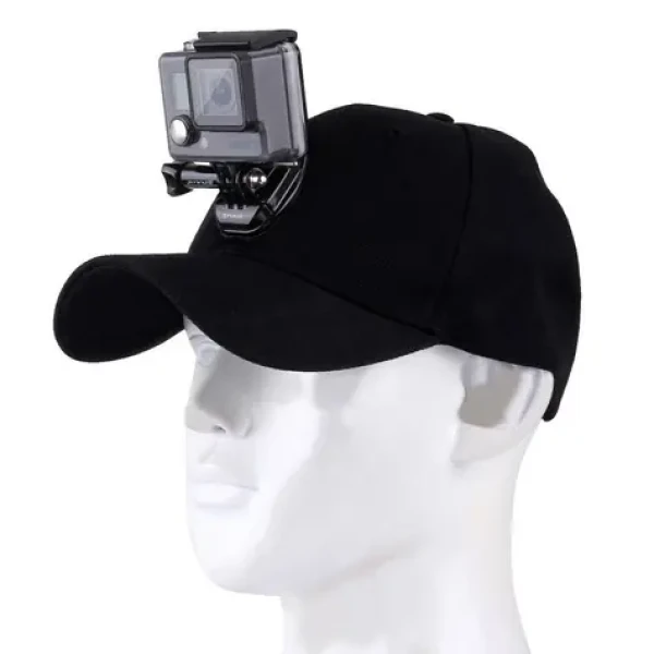Puluz šiltovka s držiakom pre akčné kamery čierna / Šiltovka / univerzálny úchyt / GoPro, DJI, Insta360 (PU195)