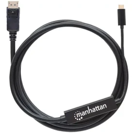 Manhattan USB-C na DisplayPort 2 m čierna / Adaptérový kábel / 3840 × 2160 px / 60 Hz / DP Alt Mode / Thunderbolt 3 (152464)
