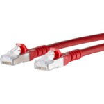 Metz Connect 1308450566-E RJ45 sieťové káble, prepojovacie káble CAT 6A S/FTP 0.50 m červená s ochranou 1 ks; 1308450566-E