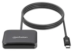 Manhattan externí čtečka Smart karet a microSD / Čtečka karet / USB 2.0 Type-C / černá / 1 m (102742)