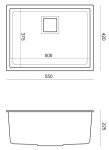 Quadron - Granitový drez DAVID 50 Grey Metallic Meď HQD5542U5-C1
