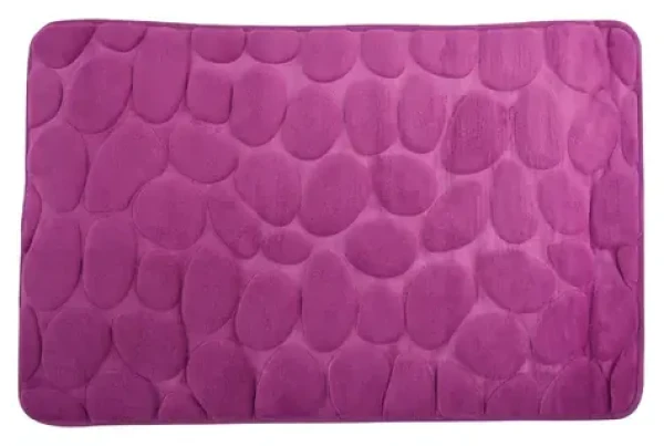 MSV Pebbles kúpeľňová predložka 40 x 60 cm fialová / polyester, PU pena / protišmyková