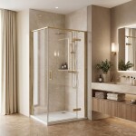 REA - Sprchovací kút Bruno 90x90 Brush Gold REA-K3600