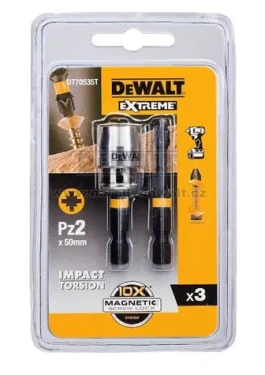 DeWalt DT70535T / sada bitov Impact Torsion Extreme / 2x Pz2 50 mm + magnetický držiak Torsion (DT70535T)