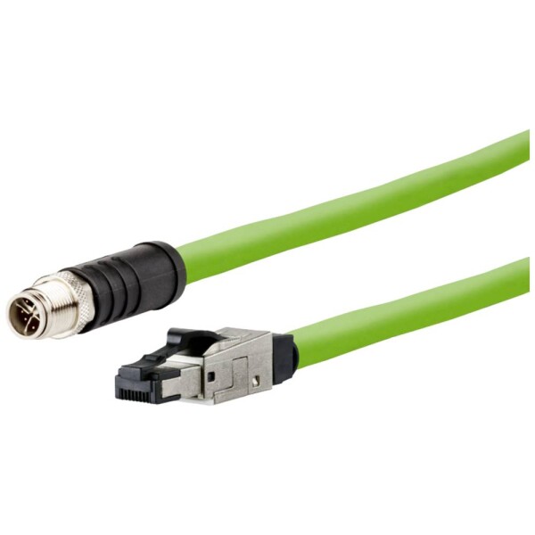Metz Connect 142M6X18050 M12 sieťové káble, prepojovacie káble CAT 6A SF/UTP 5.00 m zelená krytie PUR, odolný proti kyselinám, odolný proti ozónu, odolný proti; 142M6X18050