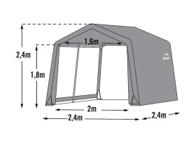 Plachtový prístrešok – ShelterLogic 2,4 × 2,4 m zelená