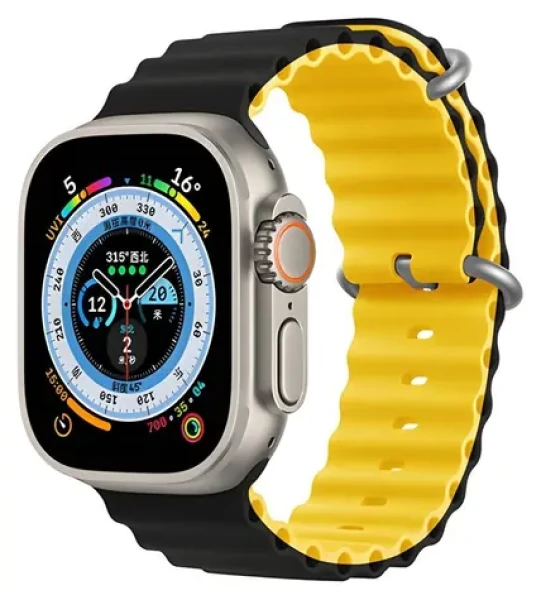 Devia Deluxe Sport6 Remienok pre Apple Watch 40/41mm čierna/žltá / Remienok / silikónový / two-tone (6938595381607)