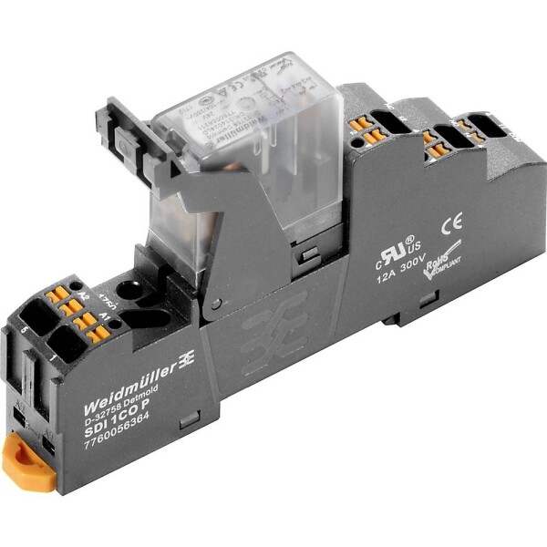 Weidmüller DRIKITP 24VDC 1CO LD reléový modul, 24 V/DC, 10 A, 1 prepínací, 10 ks; 2576220000