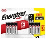 Energizer MAX Batéria - Mikrotužka AAA 8ks (4+4 zadarmo) (7638900426878)