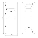 SAPHO - TABELLA OPEN vykurovacie teleso 590x1490 čierna mat MI1457