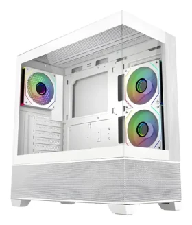 Cooler Master Elite 690 White biela/drevo / Skriňa / ATX / 2x USB-A 3.0 / 1x USB-C 3.2 Gen 2x2 / 3x 120mm ARGB (E690-WHNN-S00)