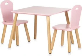 CHIPOLINO Drevený stolík so stoličkami Pink (DIWH02420323)