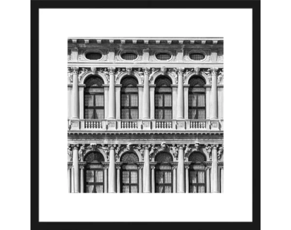 Rámovaný obraz Architektúra 40x40 cm, čiernobiely%