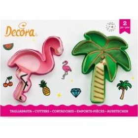Plameňák a palma plastové vykrajovátko set 2 ks - Decora - Decora