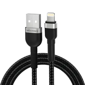 Wozinsky WNBAL1 čierna / Dátový a nabíjací kábel / USB-A - Lightning / 2,4 A / 1 m
