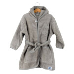 XKKO BIO Bavlnený župan Organic - Grey Stars, 6-12m, šedý