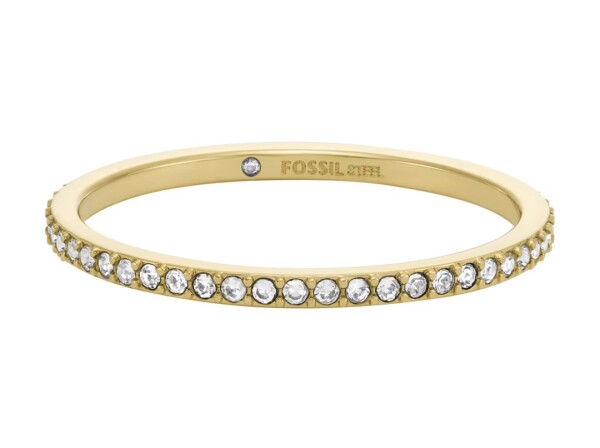 Fossil Trblietavý pozlátený prsteň Ellis Pavé JF04686710 54 mm