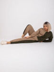 Tmavě béžovo-khaki mikina plus size velikosti bez kapuce Amishi S/M