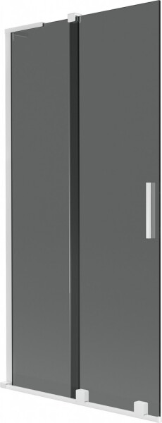 MEXEN/S - Velar L dvojkrídlová posuvná vaňová zástena 90 x 150, grafit, biela 896-090-003-41-20