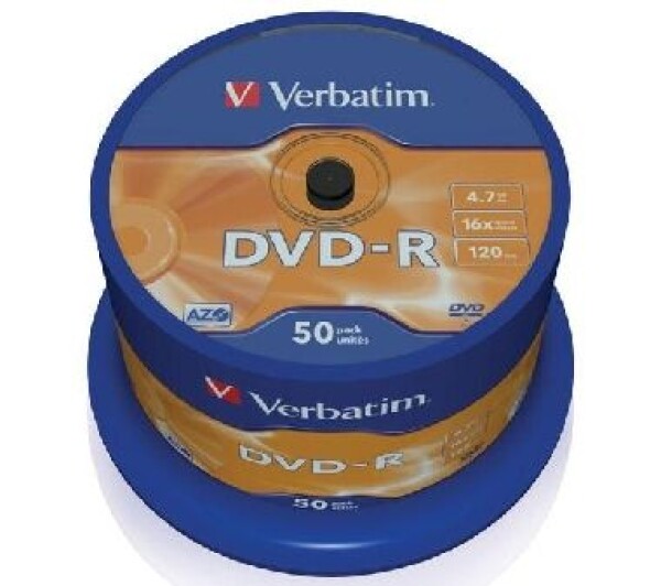 Verbatim DVD-R / 4.7 GB / 16x / Printable / 50ks cake (43744)