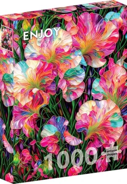ENJOY Puzzle Vitráž s hrachorovými kvetmi