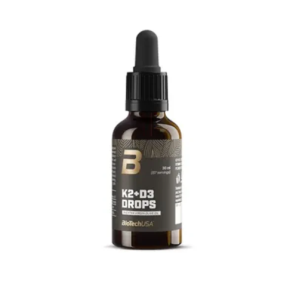 BioTech K2+ D3 Drops 30 ml / Výživový doplnok / kvapky / vitamín D3 + K2