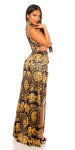 Sexy Maxi Neck Dress With Print blackyellow Einheitsgroesse