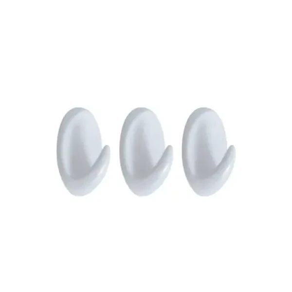 Spirella LILIPUT oválne háčiky na uteráky 3 ks biele / ABS / samolepiace / 24 x 35 mm (7610583109880)