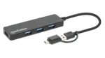 Manhattan Kombi-Hub čierna / USB hub / 4X USB-A + USB-C / USB 3.2 Gen 1 / 5 Gbit / s / Bus Power (180863)