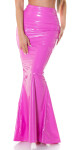 Soo Sexy! Koucla Latexlook Maxiskirt with XL Slit pink S