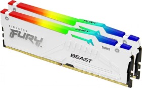Kingston DDR5 Fury Beast White RGB 64GB 2x32GB 5200MHz CL40 DIMM On-Die ECC XMP 1.25V KF552C40BWAK2-64