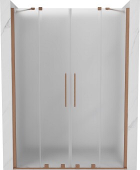 MEXEN/S - Velar Duo posuvné sprchové dvere 140, dekor, meď kartáčovaná 871-140-000-32-65