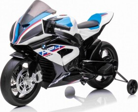JOKO Elektrická motorka BMW HP4 121cm penové kolesá kožené sedadlo biela