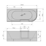 POLYSAN - PORTAS L asymetrická vaňa s dvierkami, 170x75x60cm, biela 75531