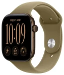 Apple Watch Series 12 GPS 46mm Tmavo bronzové hliníkové telo - Olivový športový remienok M/L / 160-210 mm (MJEU4RK/A)