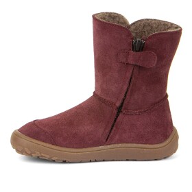 Dievčenská zimná barefoot obuv TEX SUEDE Bordeaux, Froddo, G3160238-1, červená - 25