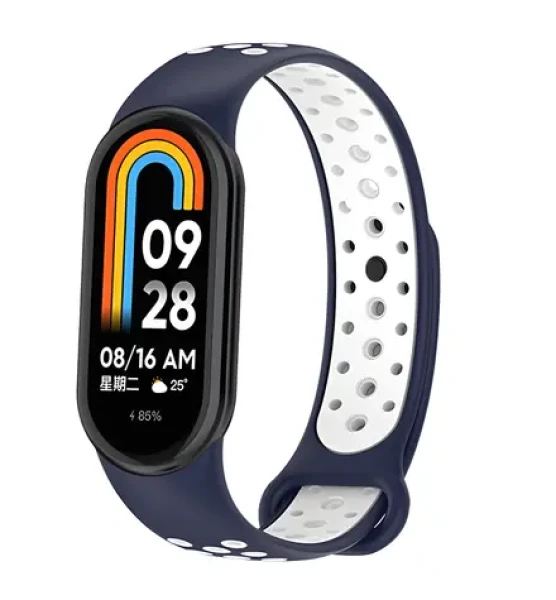 Beline Design XIAOMI Mi Band 10/9/8 modro-biely / Remienok / silikón