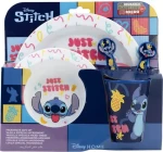 STOR Detská jedálenská sada 5v1 Stitch / Jedálenská sada / 5 dielov / bez BPA / do mikrovlnky (75050)