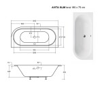 BESCO - Asymetrická vaňa AVITA SLIM - Nožičky k vani - S nožičkami, Rozmer vane - 160 × 75 cm, Spôsob prevedenia - Ľavé VANAVIT160SLIML+OLVPINOZ