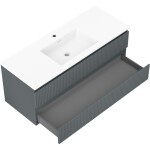 MEXEN/S - Rivel kúpeľňová skrinka 120 cm s umývadlom Otis, 2 zásuvky, reliéf, grafit mat/biela mat - 91A20-12047-2-BFF66-W18M 91A20-12047-2-BFF66-W18M01