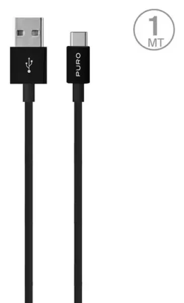 Puro White čierna / Dátový kábel / USB-A / USB-C / 1 m