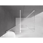 MEXEN/S - Velár sprchovací kút 130 x 85, transparent, biela 871-130-085-01-20