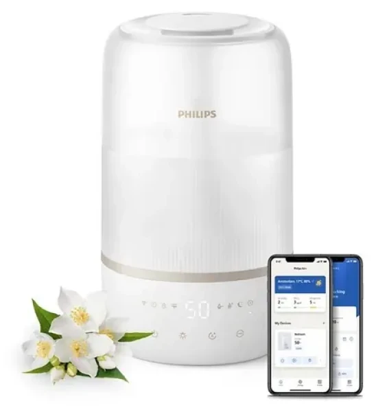 Philips HU1510/04 biela / Zvlhčovač vzduchu / Dotykové ovládanie / Displej / 21 dB (HU1510/04)