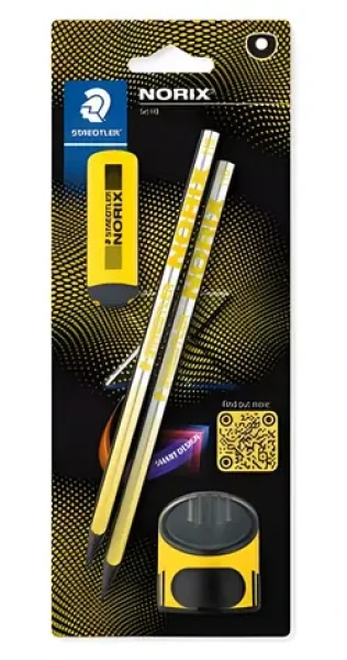 Staedtler Norix HB Set žltá/čierna / Sada grafitových ceruziek / HB / 2x ceruzka / strúhadlo / guma (181 SBK2-1)